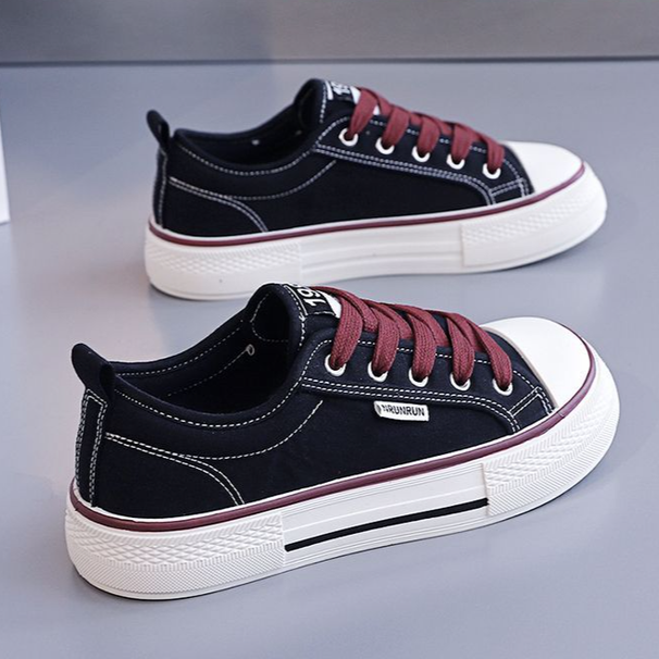 Women's Slip-on Canvas Shoes 2026 New Model, Thick-soled Casual Versatile Lazy Shoes, Lightweight Breathable Solid Color_vogvips.com