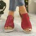 Large Slope Heel Fish Mouth For Women's Summer New Buckle Wearing Beach Sandals_vogvips.com