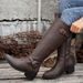 Women's Shoes 43 Large Size Women's Winter New Women's Leather Boots Side Zipper High Boots High Heel Belt Buckle Knight Boots_vogvips.com