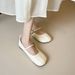Flat Mary Jane Shoes Women's One-word French Single Shoes Women's Soft-soled Pig's Trotters Split-toed Shoes_vogvips.com