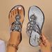 Women's Shoes New Rhinestone Decoration Lightweight Casual Wear Herringbone Flat Sandals For Women_vogvips.com