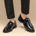 Business Formal British Korean Style Slip-On Black Casual Youth Work Men's Leather Shoes_vogvips.com