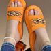 New Chain Decorative Thick Sole For Women's Outwear With Large Size Slippers_vogvips.com