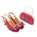 High heel broken diamond round head fish mouth sandals with diamond bow handbag_vogvips.com