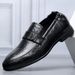 High-End Soft Sole Formal Business 2024 New Korean Style Black Leather Men's Casual Wedding Shoes Trendy_vogvips.com