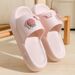 Cute Strawberry Women Summer Home Use Non Slip Indoor Couple Dormitory Soft Thick Bottom Bathing And Cooling Slippers_vogvips.com
