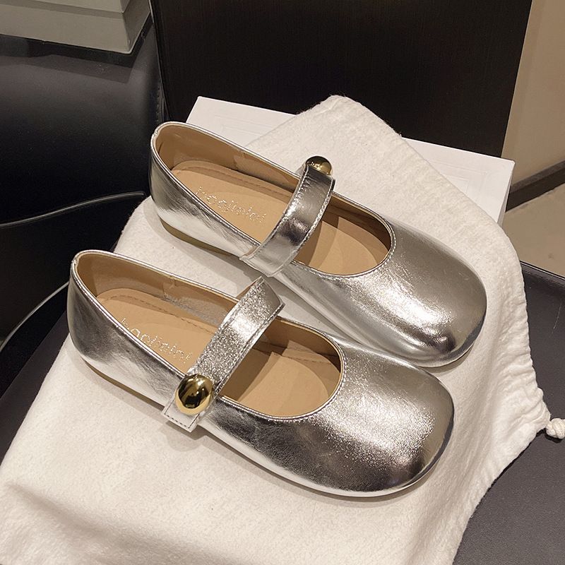 Flat Single Shoes Women's Spring Mary Jane Shoes French Gentle Style Evening Shoes Small Leather Shoes Beanie Shoes_vogvips.com