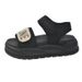 Women's Shoes Casual Large Size Sandals Slippers Daddy Sole Student Shoes Black_vogvips.com