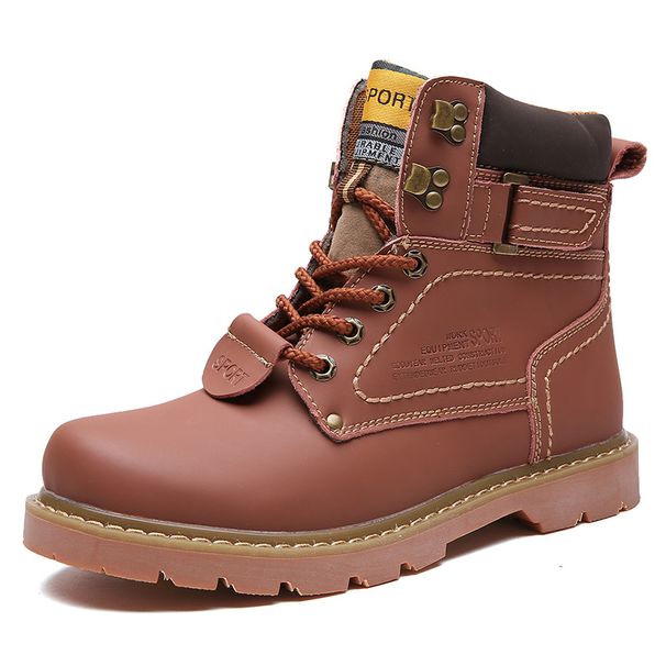 Men's Genuine Leather Boots - Winter Casual Roman Boots With Ethnic Pattern, Breathable & Comfortable (Black, Dark Brown, Yellow, Light Brown)_vogvips.com
