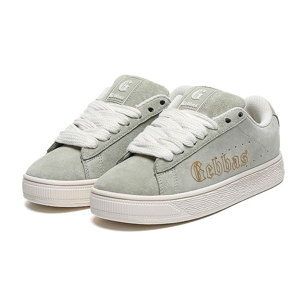 Gebbas Suede Low-Top Sneakers: Soft Pastel Hues (Gray/Pink) For Daily Casual Style_vogvips.com