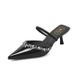 228-56 New Style Closed-Toe Sandals High Heels Women Two-Way Wear Slippers Outdoor Pointed Toe Stiletto Patent Leather_vogvips.com