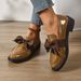 British-style Leather 2025 Spring And Autumn New Versatile Flat Wo's Solid Color Bow Shoes Chunky Heel Loafers For_vogvips.com