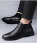 Men's Shoes Casual Leather Shoes Men's Soft-soled Lazy Shoes Warm Fleece Short Boots Medium Help Tooling Shoes Martin Boots_vogvips.com