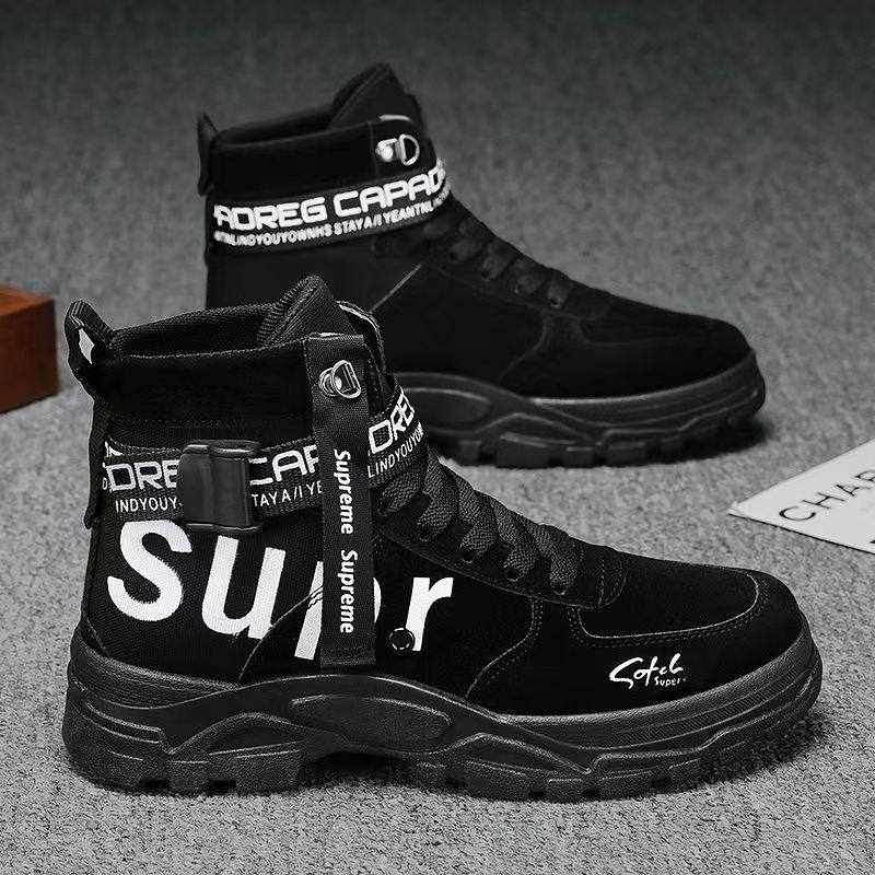 2024 New Martin Boots Spring And Autumn Versatile Round Toe High Top Trendy Men's Casual Comfortable Shoes_vogvips.com