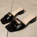 Cross-border 2026 New Square-Toe One-Strap Sandals Women, Chunky Heel, Fashionable And Comfortable Patent Leather_vogvips.com