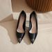 31-44 New Anti-collision Pointed Patent Leather High Heels Shallow Mouth Small Square Heel Versatile_vogvips.com