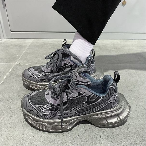 Korean Version Of The Student Casual Couple Thick Bottom Heightening Dad Sneakers Wear Comfortable_vogvips.com
