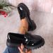 Loafer Small Leather Shoes Platform Single Shoes Retro Slip-on_vogvips.com