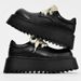 Chunky Derby Shoes - Leather Platform Oxfords With Cushioned Sole, Classic British Style Casual Footwear For Everyday Wear Thick Soled Platform Shoes._vogvips.com