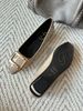 Gold Metal Square Buckle Patent Leather Square Toe Slip On Low Block Heel Pumps Casual Office Dating Commute Daily Wear Dress Shoes_vogvips.com