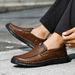 Men's Slip-On Leather Shoes, Casual Shoes For Men, Soft-Soled, Large Size Men's Shoes_vogvips.com