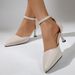 Foreign Trade Large Size High-heeled Women's Sandals, Summer Pointed Toe Stiletto Fashion British Style Buckle Shoes_vogvips.com