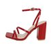 2026 Summer New Red Thin Chunky Heel Sandals For Women, Square Buckle Ankle Strap Open Toe Sandals, Direct From Factory_vogvips.com