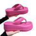 Bebealy Women's Platform Flip Flops Outdoor Beach Flip Flops Fasciitis Arch Support Cloud Slippers Summer Chunky Heeled Slides_vogvips.com