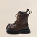 Super Cool 7CM Height Thick-soled Martin Bootsforwomen,2025 New Autumn Color-coated Motorcycle-stylestylishstreet Shoes,shortbootswithacool Look_vogvips.com
