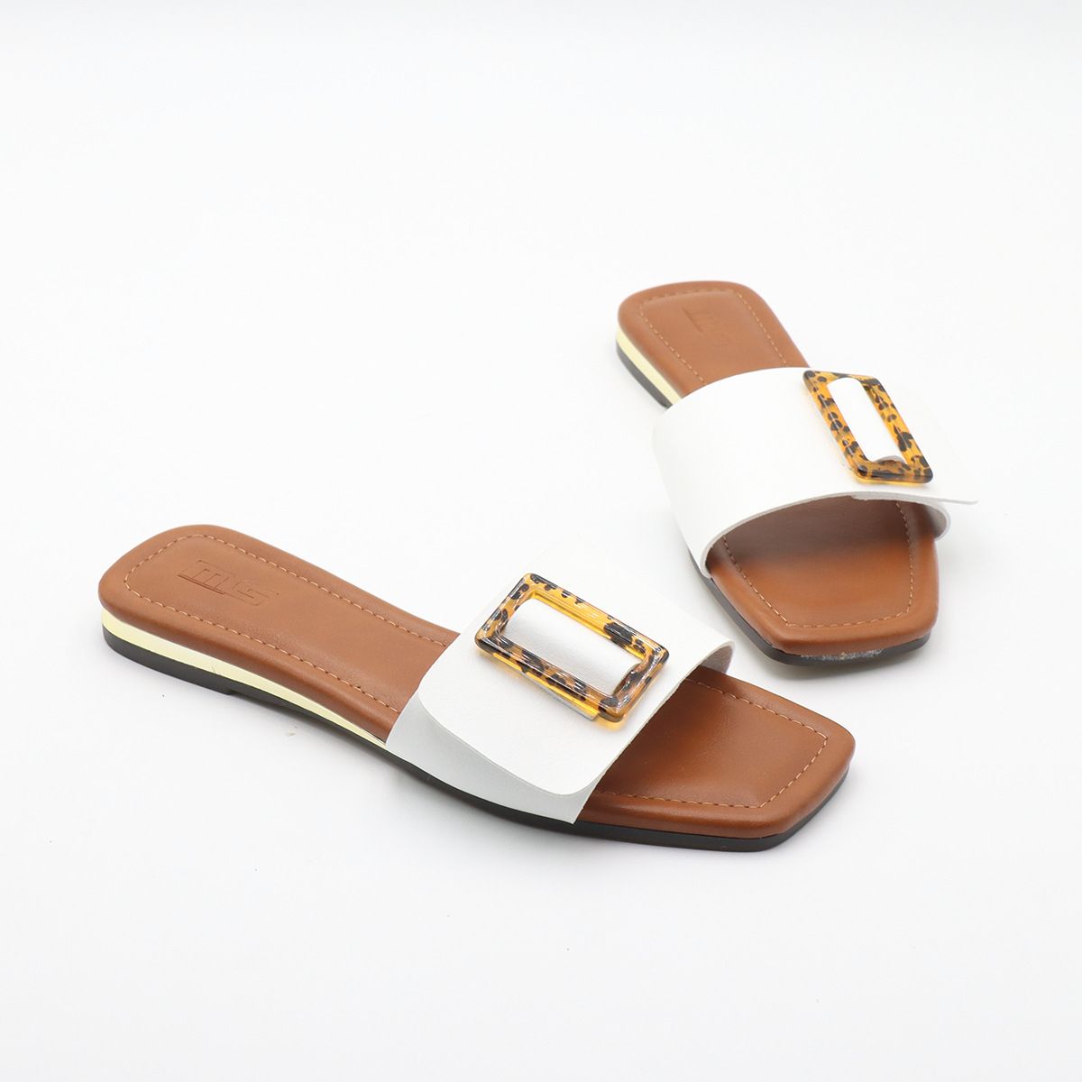 Women's Summer Slide Sandals - Comfortable Square-Toe Flip Flops For Beach, Casual & Everyday Wear (Black/White/Brown, Sizes 36-42)_vogvips.com