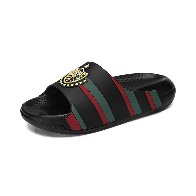 New Unisex Fashionable Cool In Large Outdoor Thick Height Increasing Soft Soled Comfortable Slippers Black Beige_vogvips.com