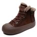 First Layer Cowhide Retro High-top Shoes For Women 2023 Double Zipper Sheepskin Short Casual Fleece-lined Martin Snow_vogvips.com