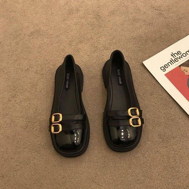 2025.New Summer Retro British-style Small Leather Shoes, Versatile Flat French Single Shoes Mary Jane Women's Shoes_vogvips.com
