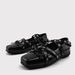Designer Black Crisscross Strap Bow Mary Janes For Women,low-cut Ballet Flats,flat Sole,vintage Style,single Shoe_vogvips.com