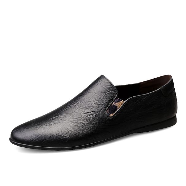 Men's Shoes Pattern Leather Shoes Casual Shoes Single Shoes Lazy Hole Driving Loafers Men_vogvips.com