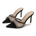 2025 Summer New Style One-Strap Thin High Heel Mules For Women Suede Pointed Toe Fashionable Outdoor Shoes_vogvips.com