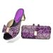Party Outside The To Wear A Bow Tied Chunky Sandals Diamond Patterned Hand Party Shoe Bag Set_vogvips.com