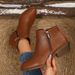 Retro Women's Ankle Boots With Side Zipper Mid Heel Chunky Chelsea Boots Plus Size Autumn New Style_vogvips.com