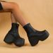 Dropshopping2024 Punk Style Thick Sole Wedge 40-43 Plus Size Fashion High Tube Women's Boots_vogvips.com