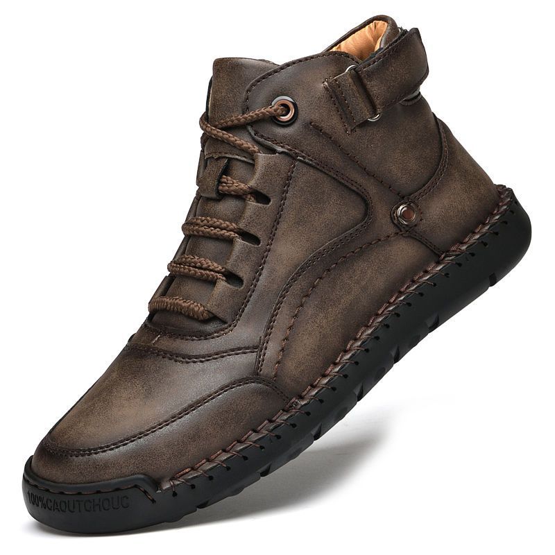New Popular Men's Shoes: Martin Boots With Fleece Lining, High-top, British Style, Non-slip, Wear-resistant, Workwear_vogvips.com