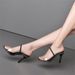 Beaded One-strap High-heeled Women, Sexy Stiletto Heels For Outdoor Wear, Dual-use Summer 2026 Sandals_vogvips.com