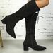 326-9 Long With Pointed Toe, Thick Heel, Black, Spicy Style, Fashionable Design, Versatile Women's Boots_vogvips.com