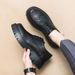 Euro Step 2025 Breathable Men's British Brogue Business Height Increasing Thick Sole College Style Casual Leather Shoes_vogvips.com