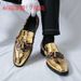 Large Size 46 Tassel Leopard Print Patent Slip-On Casual Leather For Hairstylists Men's Shoes_vogvips.com