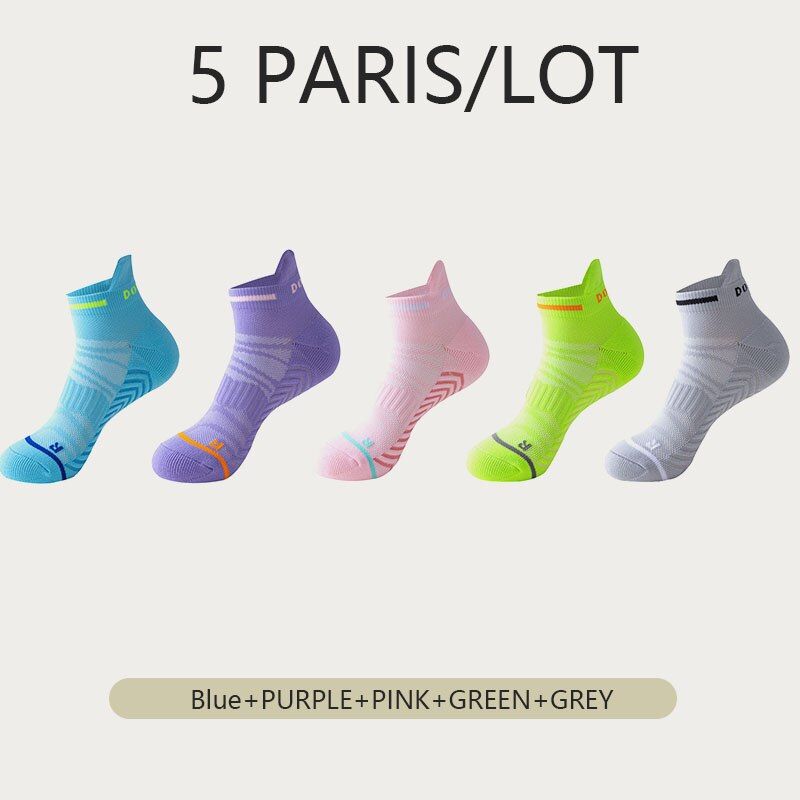5 Pairs/Lot Sport Athletic Cycling Breathable Outdoor Basketball Fitness Running Socks For Men And Women_vogvips.com