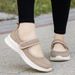 Low Cut Thick Soled With Hollow Buckle Spring And Summer 2025, Casual Plus Size Mesh Shoes For The Elderly E49_vogvips.com