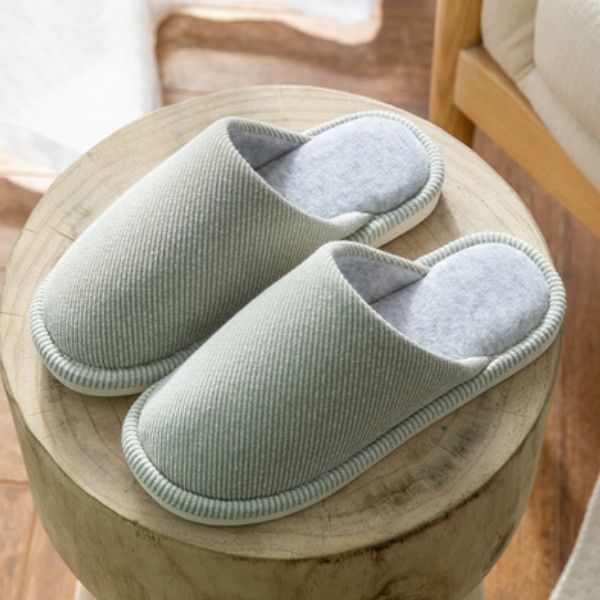 Japanese-style Autumn And Winter Warm Cotton Mop Male And Female Plus Size Non-slip Suitable Home Wooden Floor Couple Shoes Warm Cotton Slippers_vogvips.com