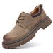 2024 New Work Pigskin Breathable Casual Round Toe Comfortable Versatile Rubber Men's Shoes Thick Sole_vogvips.com