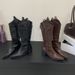 Retro Pointed-Toe V-Cut High-Tube Western For Petite Women, Chunky Heel Over-The-Knee Boots, Long Riding Boots_vogvips.com