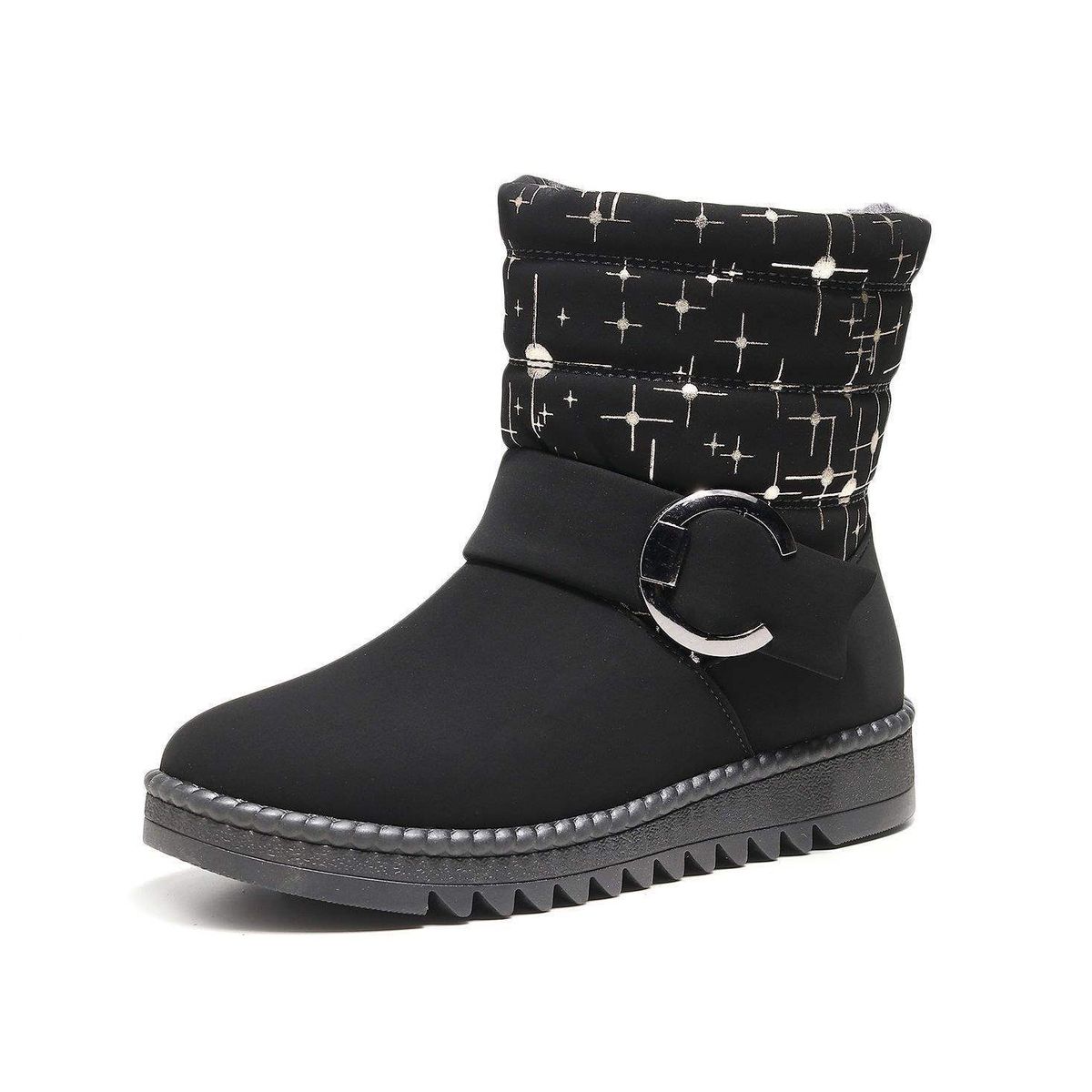 Four Seasons Fleece-Lined, Warm Snow Shoes For Women, Non-Slip Soft Sole, Middle-Aged And Elderly Mom Shoes, Short_vogvips.com